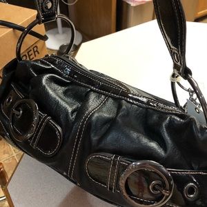 Kathy Van Zeeland Black Buckle Purse